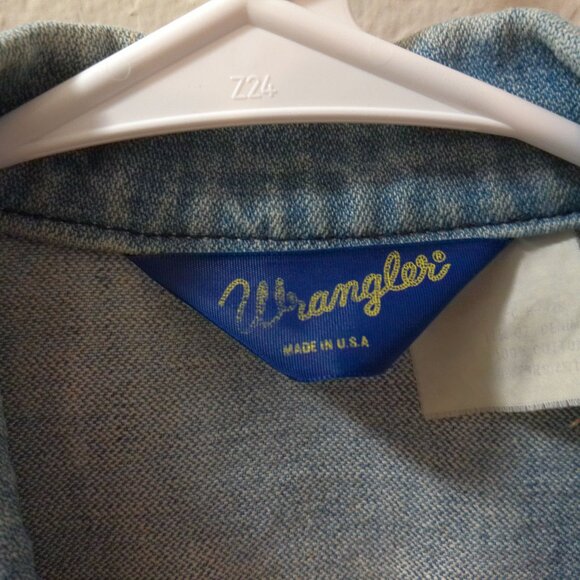 Rare 1970s Wrangler Denim Chore Jacket – Made in USA – Blue Satin Script Tag – S - Picture 3 of 7